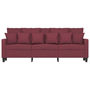 Voir la diapositive 3 : VIDAXL Canape a 3 places Rouge bordeaux 180 cm Tissu