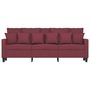 Voir la diapositive 3 : VIDAXL Canape a 3 places Rouge bordeaux 180 cm Tissu