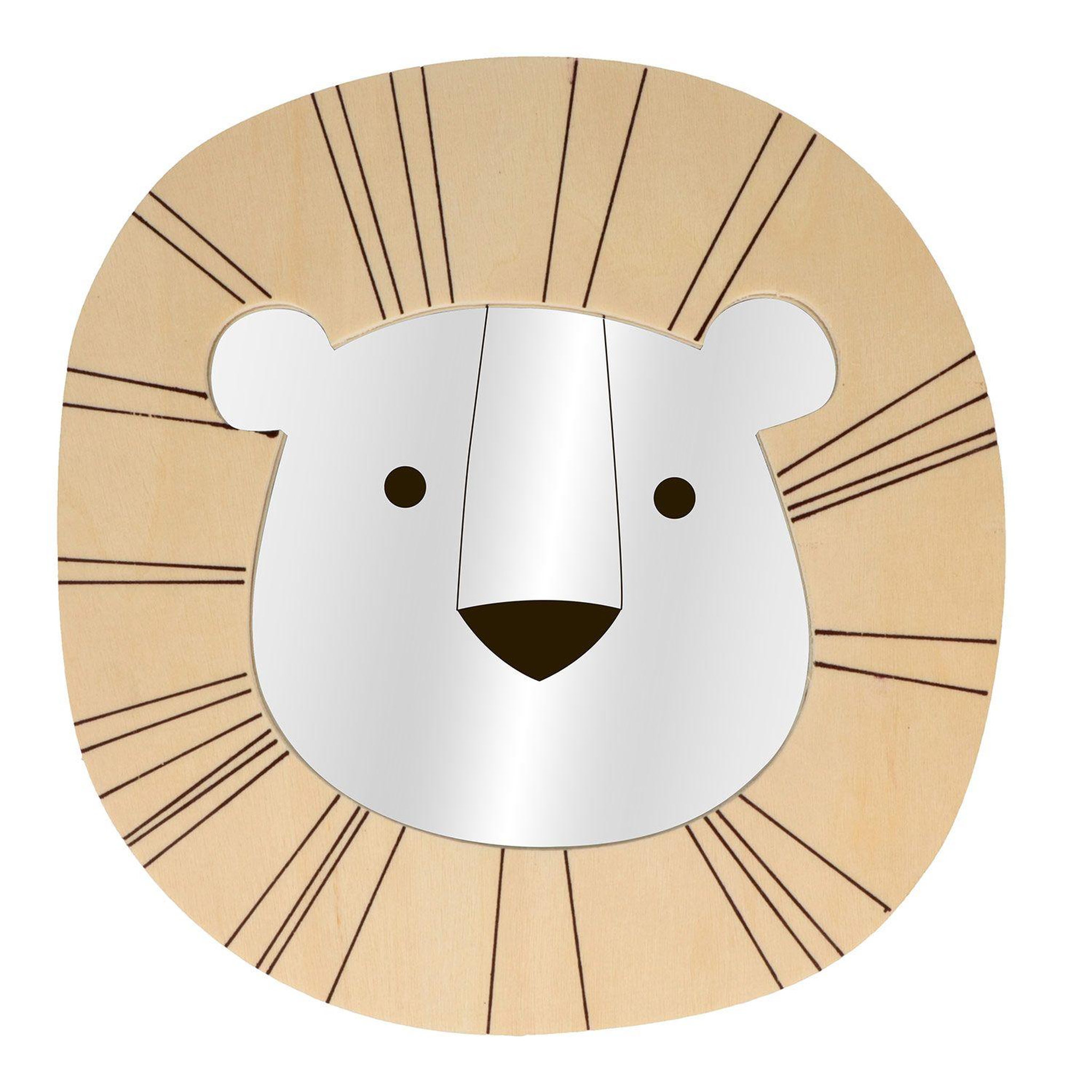 Artemio Miroir tête de lion en bois