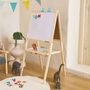 Voir la diapositive 2 : SWEEEK Tableau double face en bois pour enfant. craie et tableau blanc avec accessoires fournis