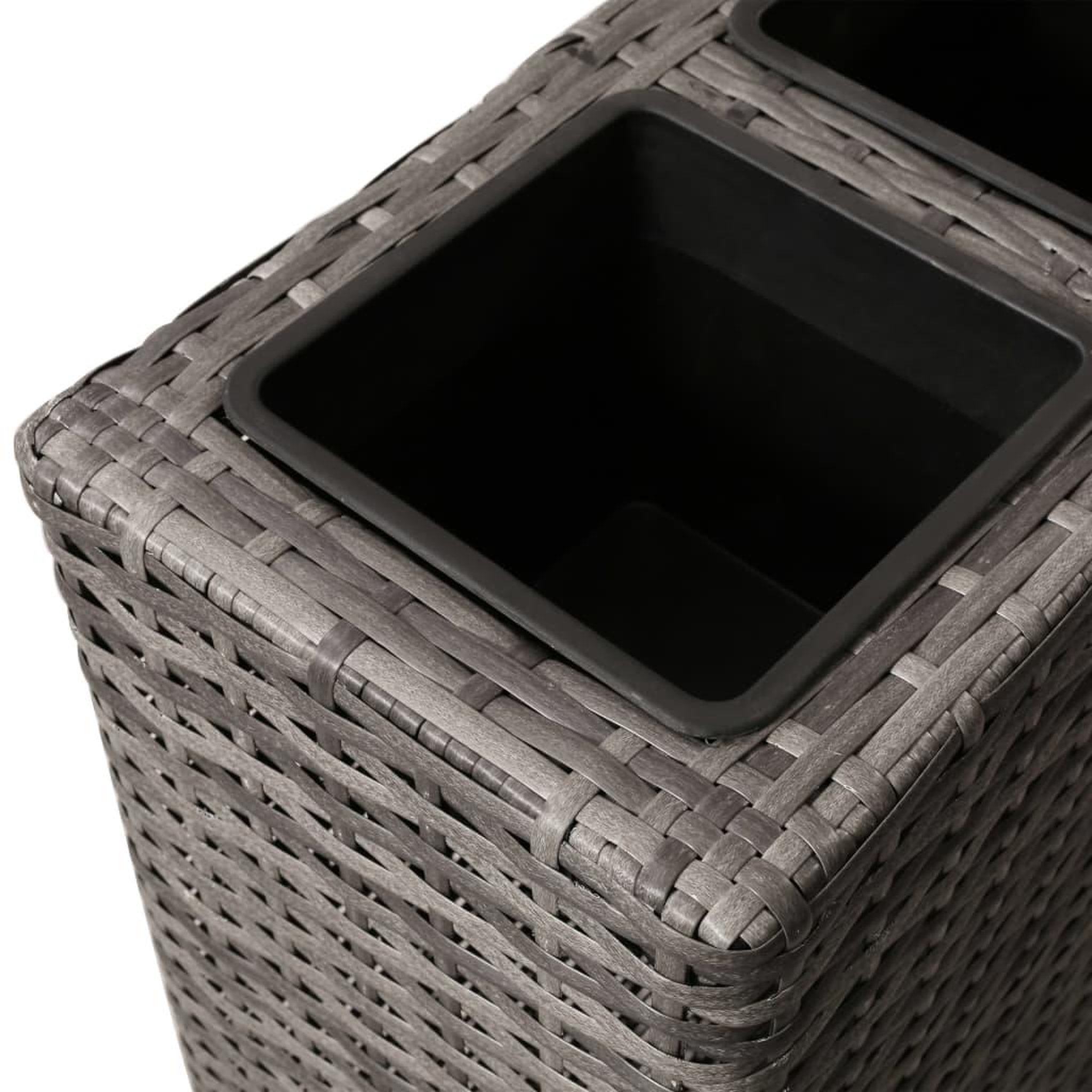 Voir la diapositive 5 : VIDAXL Lit sureleve de jardin avec 4 pots Resine tressee Gris