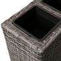 Voir la diapositive 5 : VIDAXL Lit sureleve de jardin avec 4 pots Resine tressee Gris