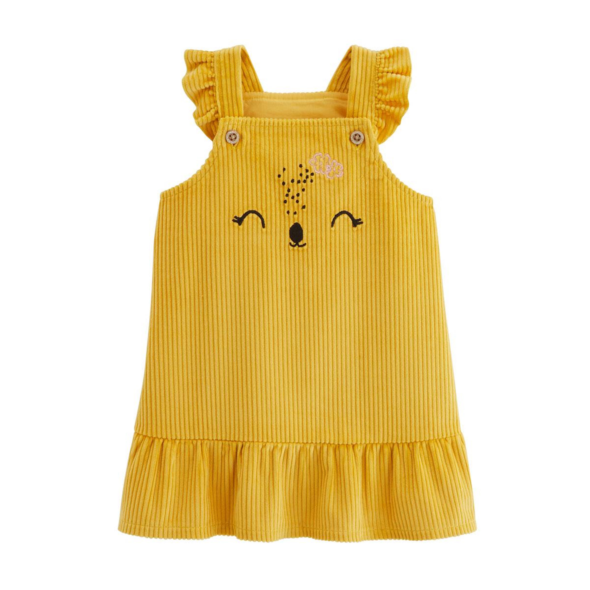 Petit Béguin Robe bébé en velours côtelé Adele. Coloris disponibles : Jaune