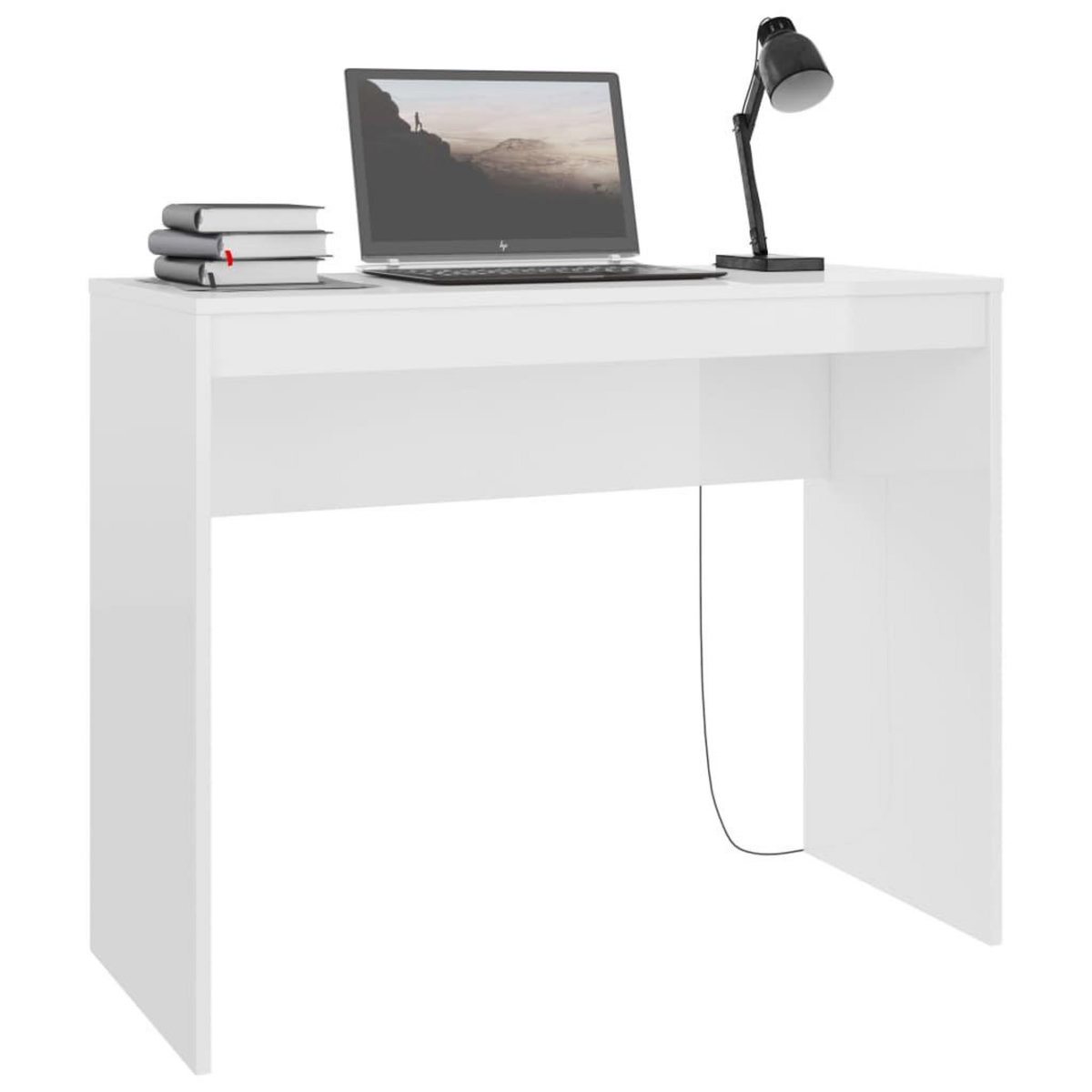 VIDAXL Bureau Blanc brillant 90x40x72 cm Bois d'ingenierie