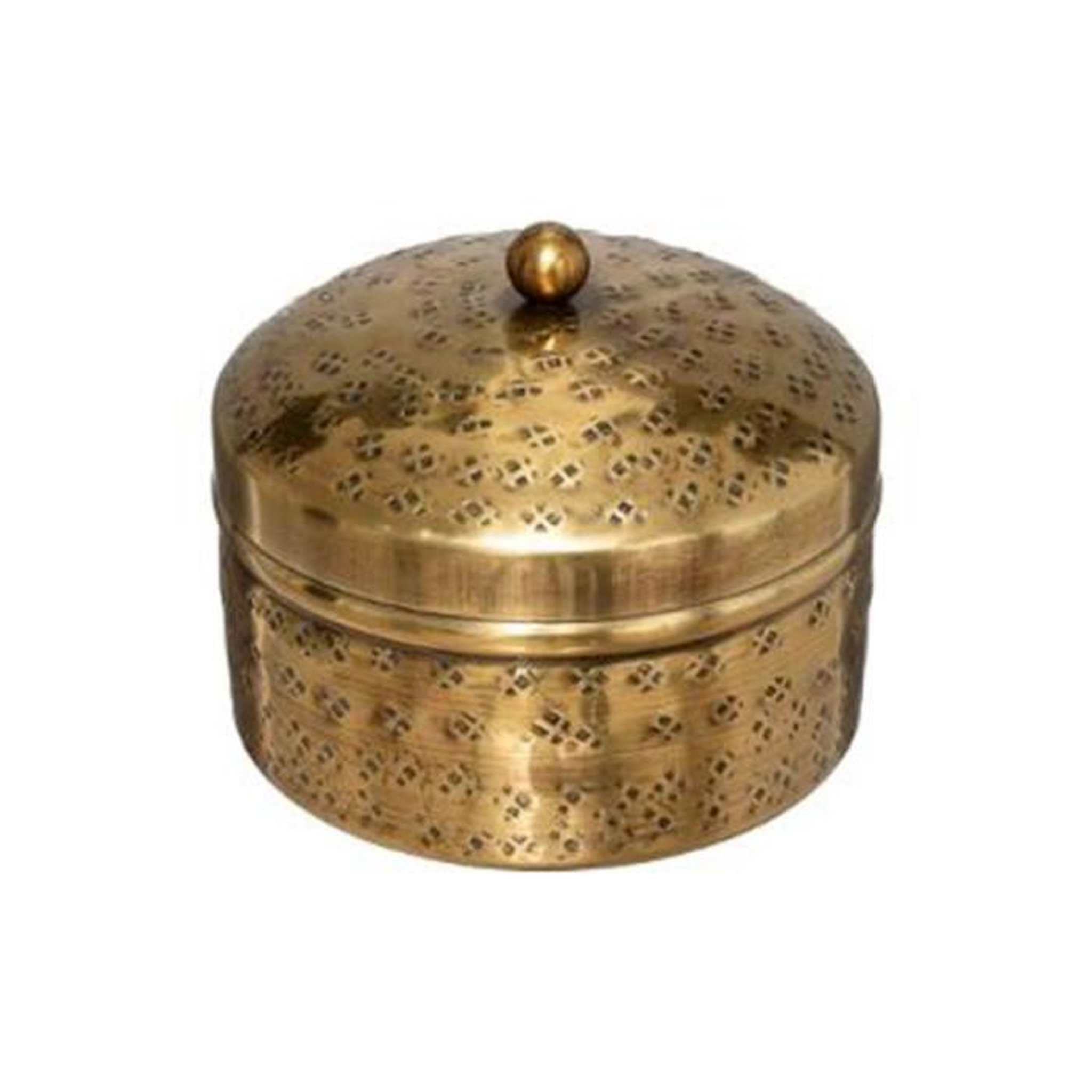 Voir la diapositive 3 : ATMOSPHERA Lot de 2 boîtes déco en métal  oasis  13cm or