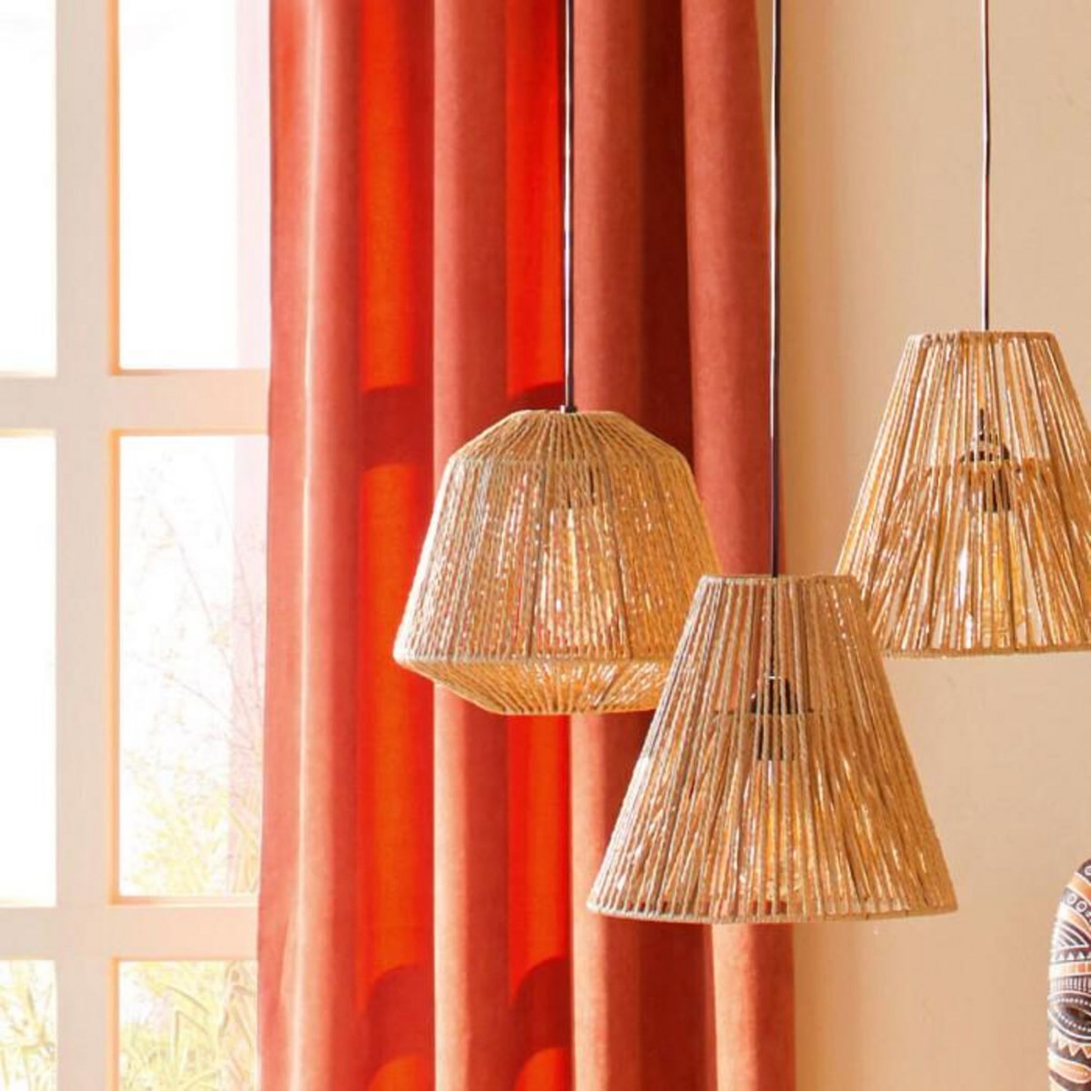 ATMOSPHERA Suspension luminaire effet corde Ethnik