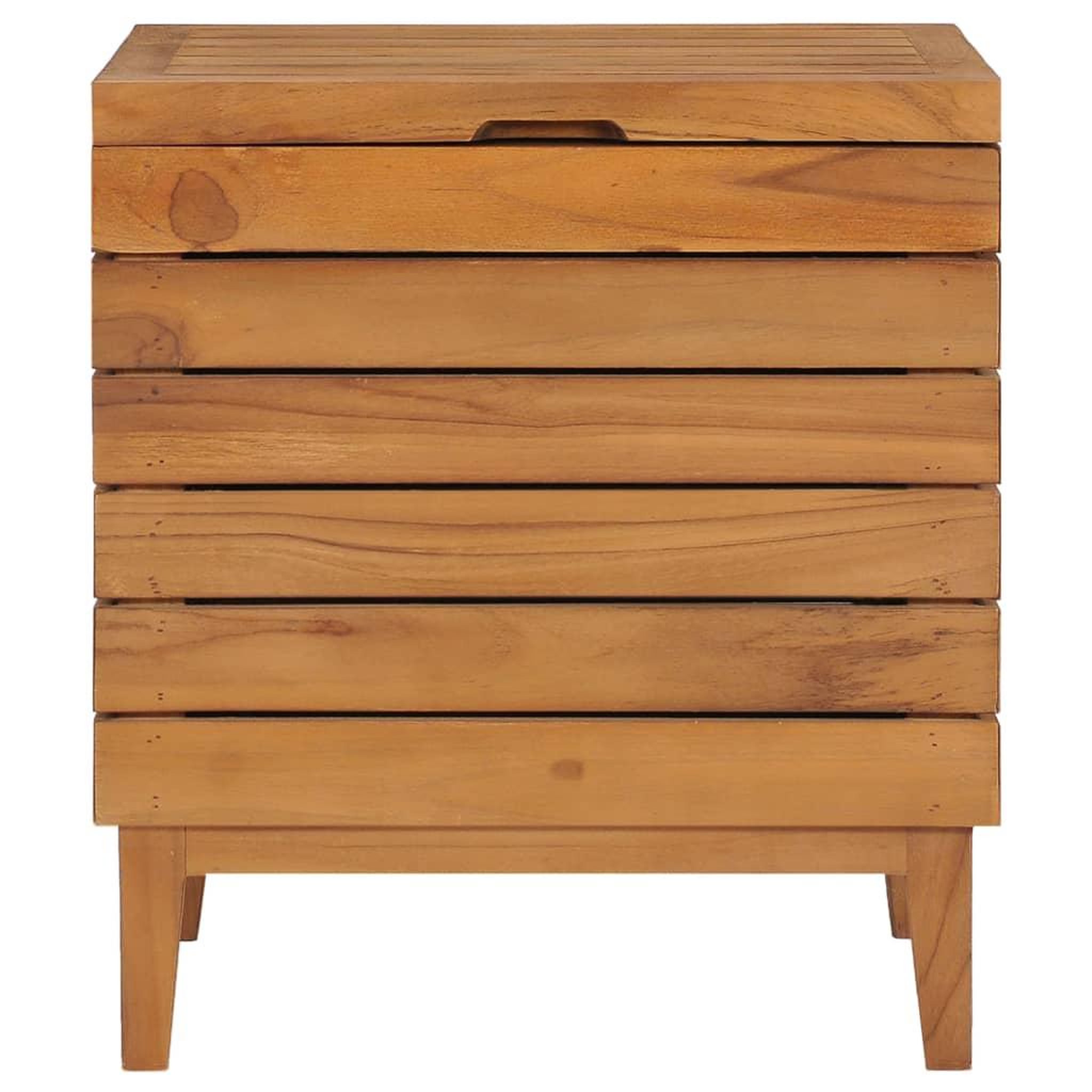 Voir la diapositive 2 : VIDAXL Panier a linge 40x30x45 cm bois de teck massif