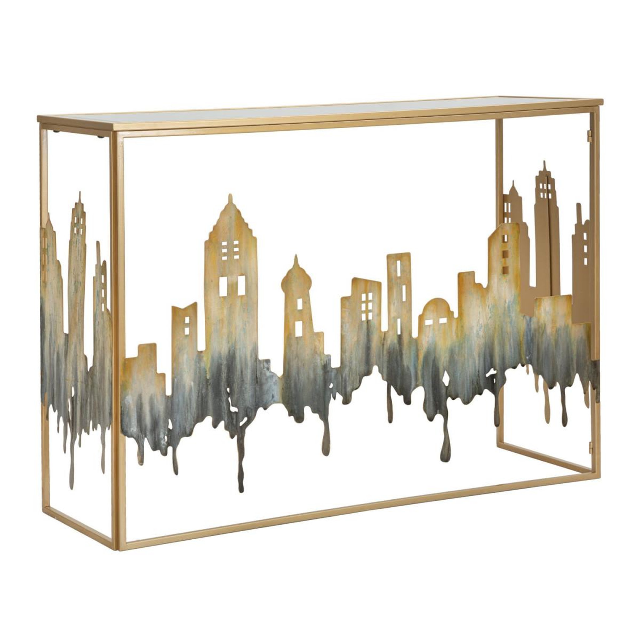 Paris Prix Console design en métal  city  110cm multicolore