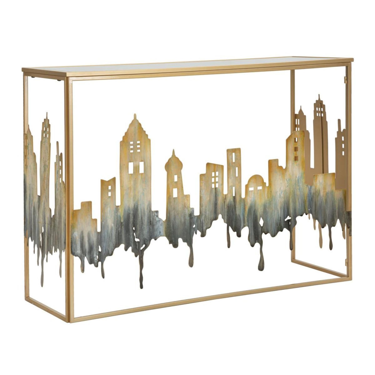 Paris Prix Console Design en Métal  City  110cm Multicolore