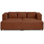 Voir la diapositive 1 : LISA DESIGN Stella - canapé droit 3 places avec double méridienne - assise profonde - en velours côtelé