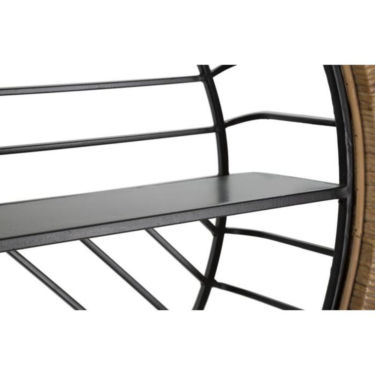 Paris Prix Étagère Murale en Métal  Cebu  72cm Noir & Naturel