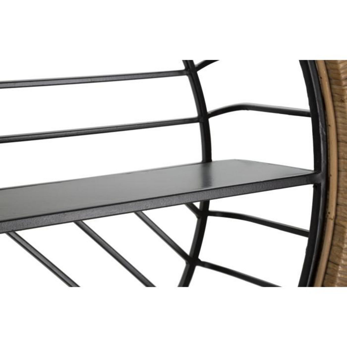 Paris Prix Étagère Murale en Métal  Cebu  72cm Noir & Naturel