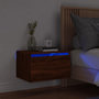 Voir la diapositive 1 : VIDAXL Table de chevet murale avec lumieres LED chene marron