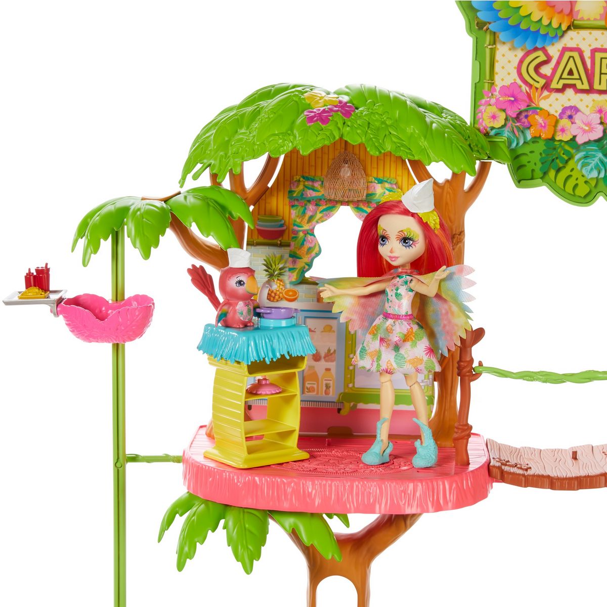 MATTEL Coffret de jeu Café Jungle Enchantée avec mini-poupée Sheeny et perroquet Peeki - Enchantimals