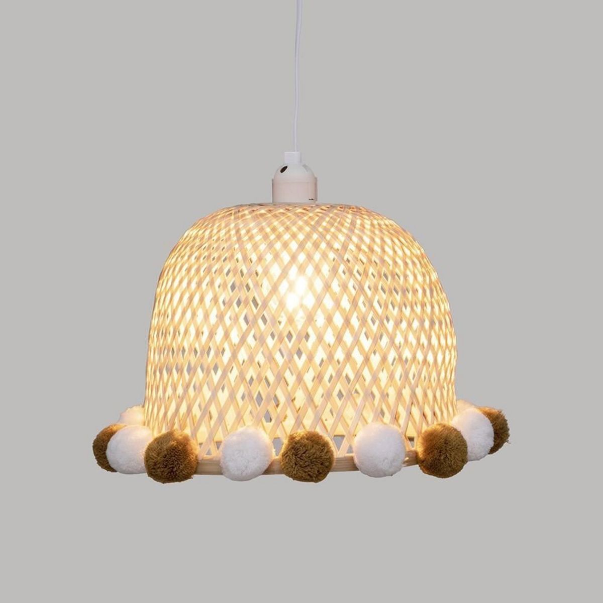 ATMOSPHERA Suspension bambou pompons