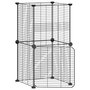 Voir la diapositive 2 : VIDAXL Cage animaux de compagnie a 8 panneaux et porte Noir 35x35 cm