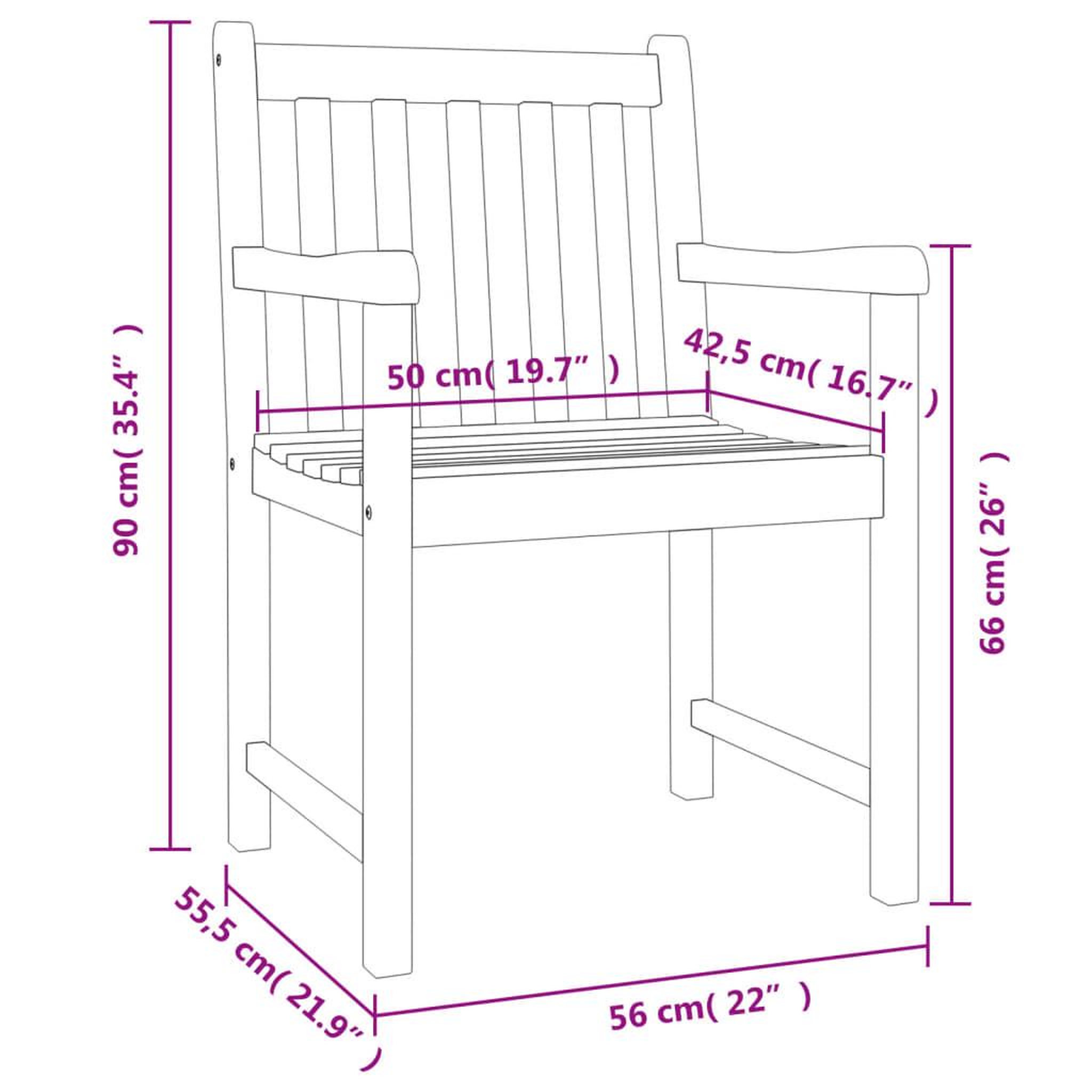 Voir la diapositive 6 : VIDAXL Ensemble a manger de jardin 3 pcs Bois d'acacia solide