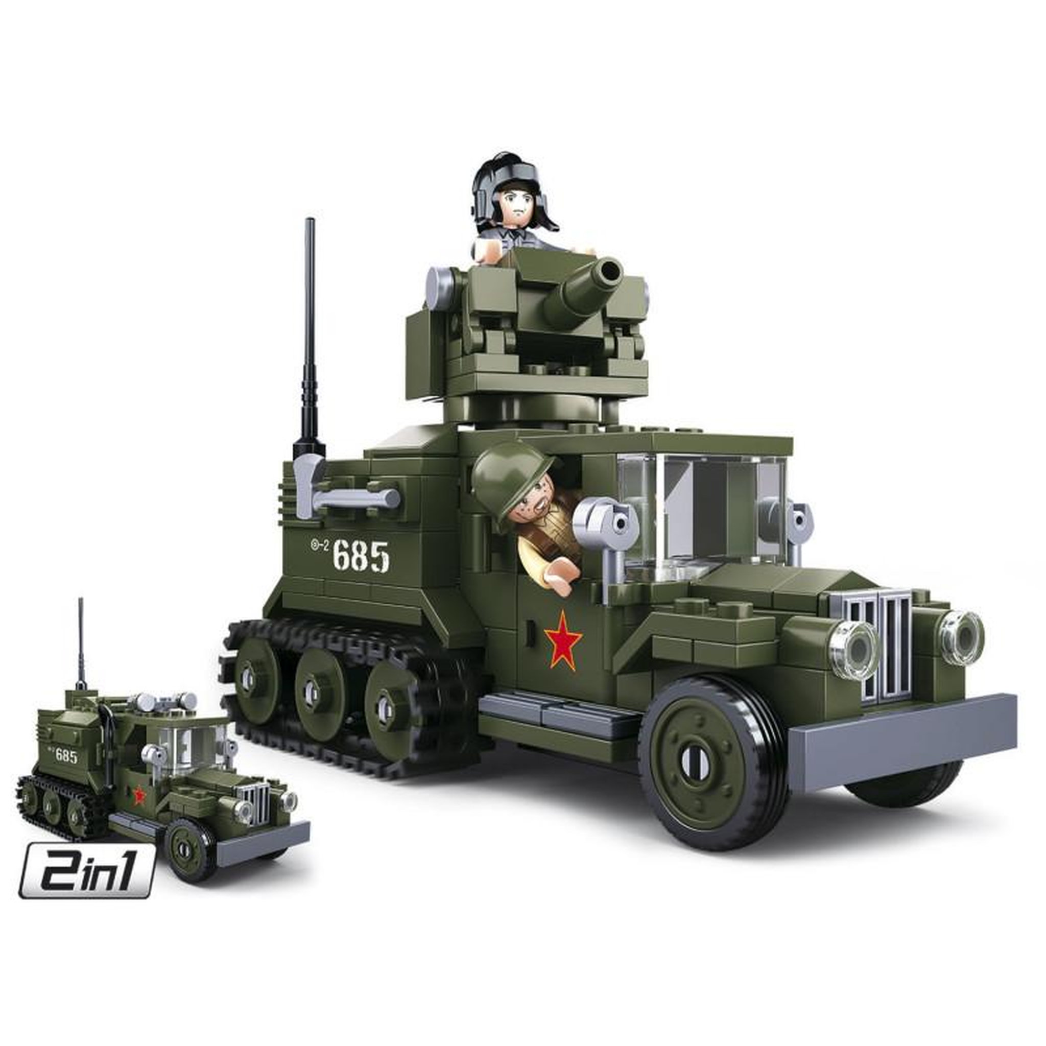 Voir la diapositive 2 : Sluban Sluban WWII - GAZ Allied Half-Track 2in1