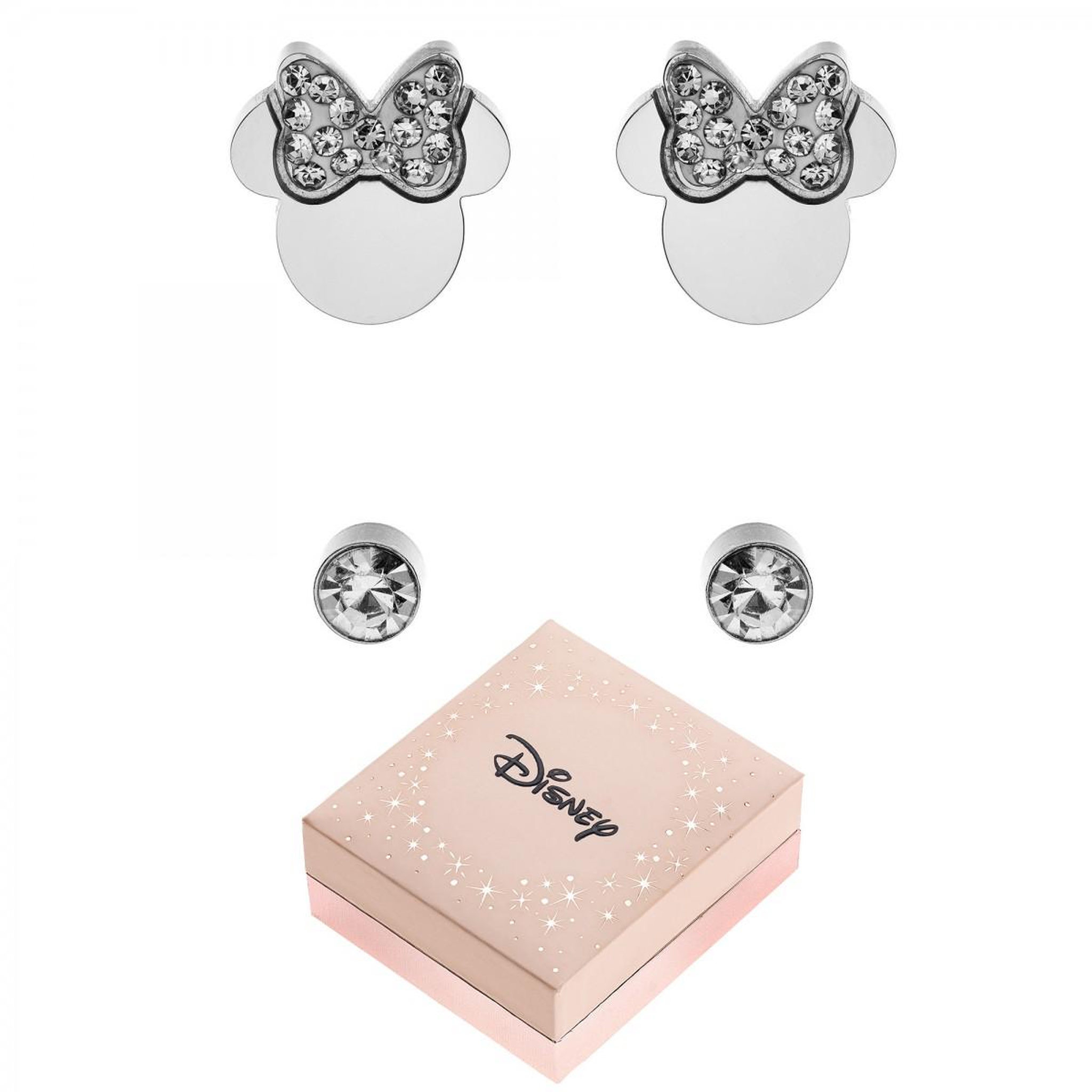 Voir la diapositive 2 : SC CRYSTAL Lot de 2 paires de boucles d'oreilles Disney ornées de Cristaux scintillants - Minnie