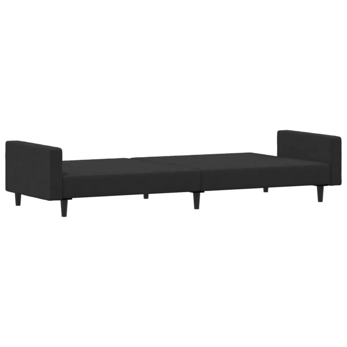 VIDAXL Canape-lit a 2 places avec repose-pied noir velours