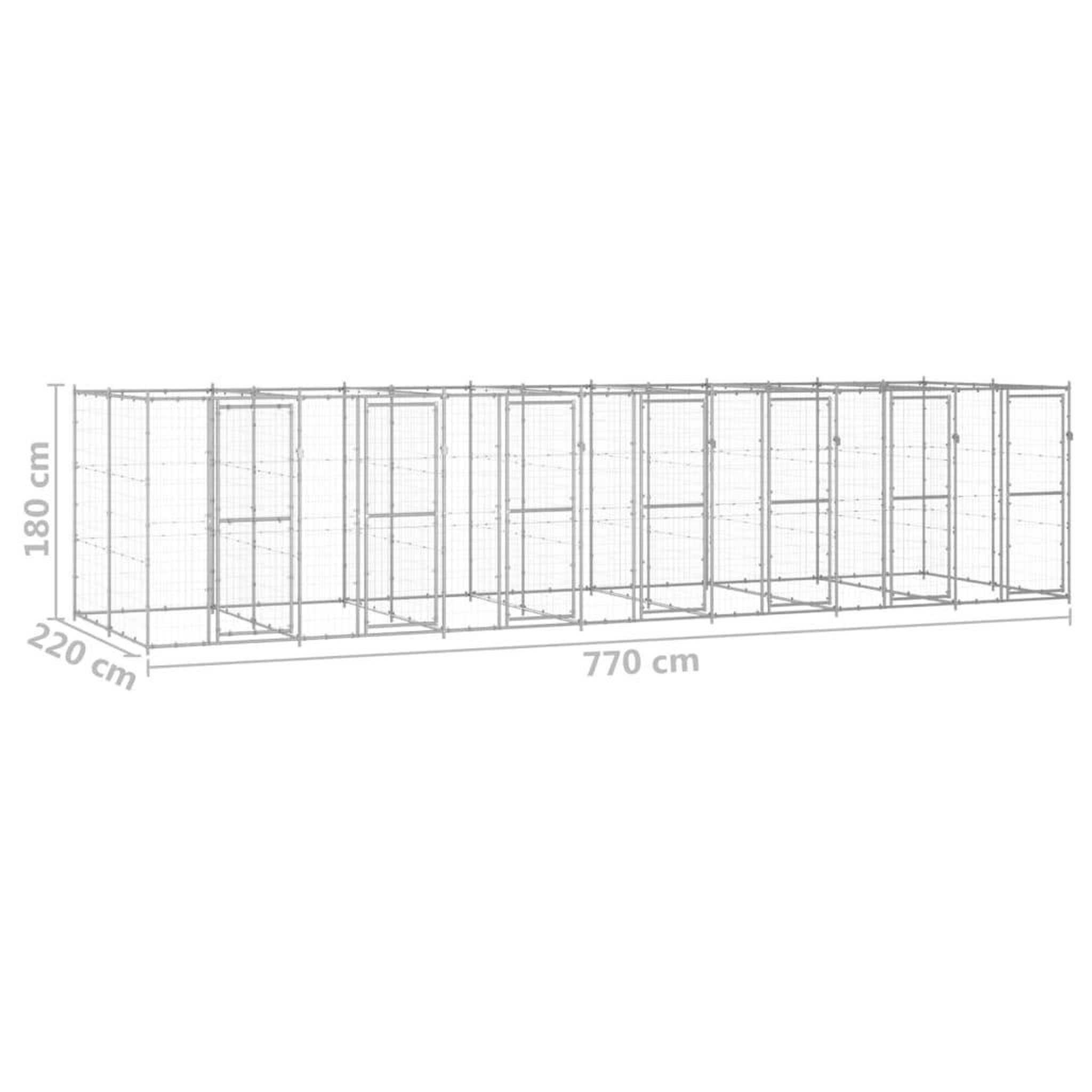 Voir la diapositive 6 : VIDAXL Chenil exterieur Acier galvanise 16,94 m²