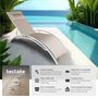 Voir la diapositive 2 : tectake Lot de 2 transats de jardin en acier avec assise en textilène beige