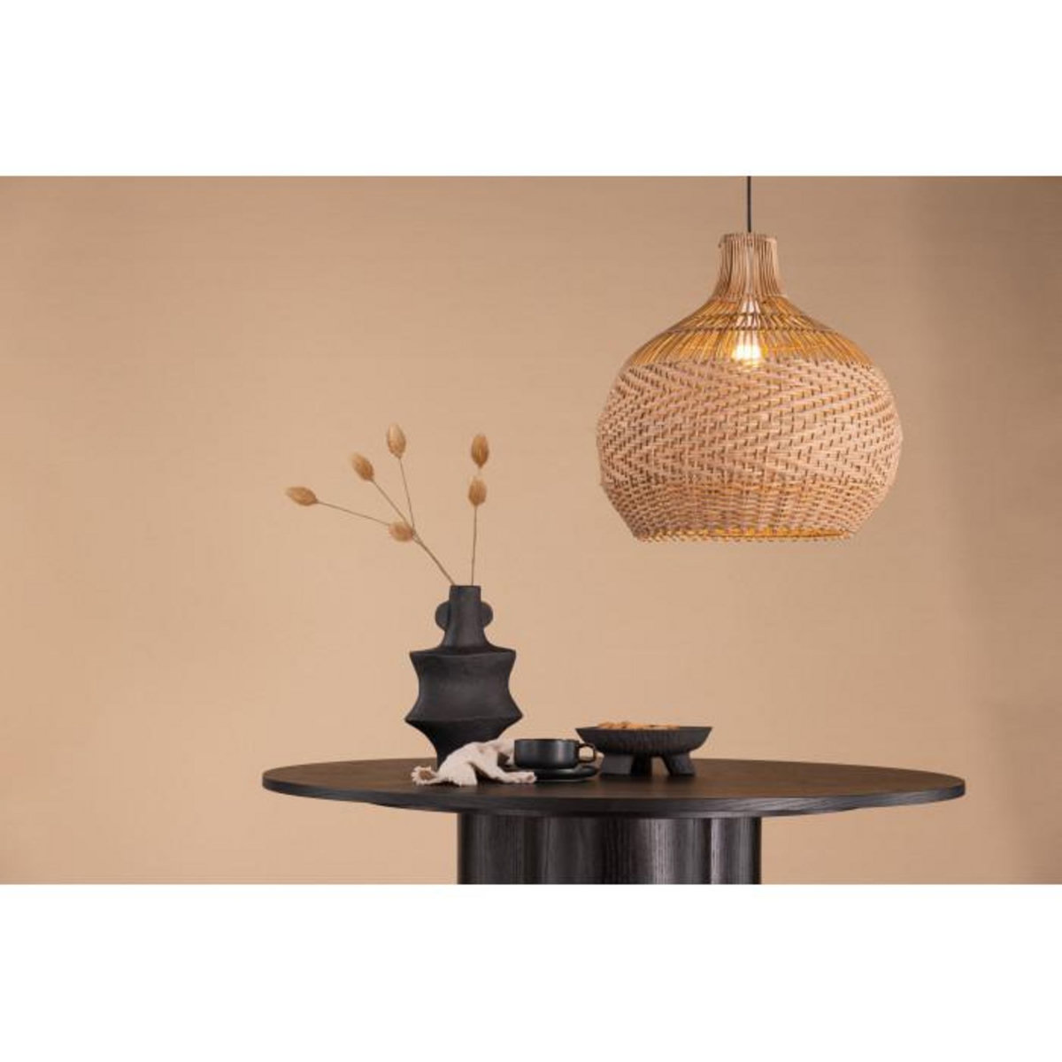Paris Prix Lampe Suspension en Rotin  Bastia  50 cm Naturel