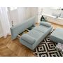 Voir la diapositive 3 : BEST MOBILIER Cristal - canapé 3 places - convertible avec coffre et grand pouf - en velours côtelé