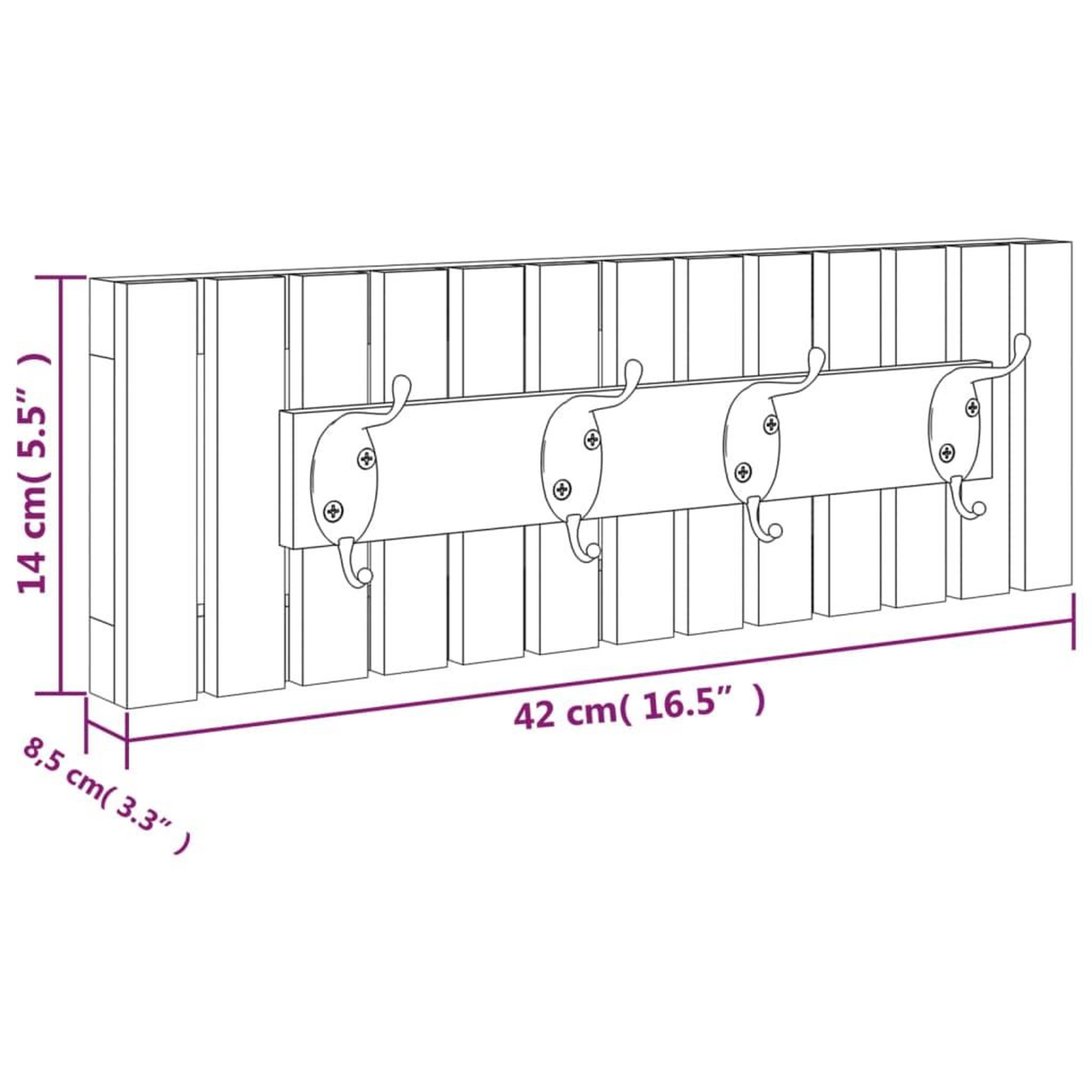 Voir la diapositive 6 : VIDAXL Cintre mural 42x8,5x14 cm Bois massif de noyer