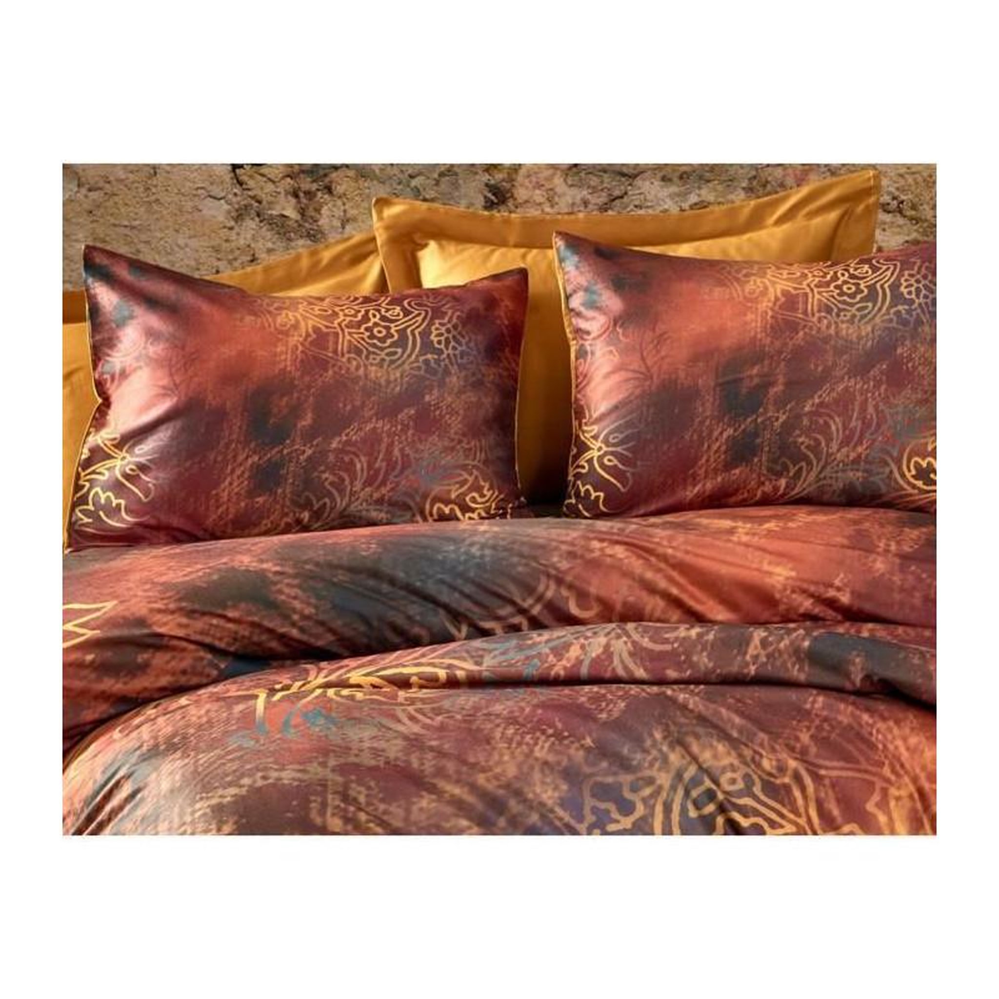 Voir la diapositive 4 : GENERIQUE Parure de lit - 1 housse de couette 220 x 240 cm + 2 taies d'oreiller 60 x 60cm - 100 % polyester microsatin - Rouge