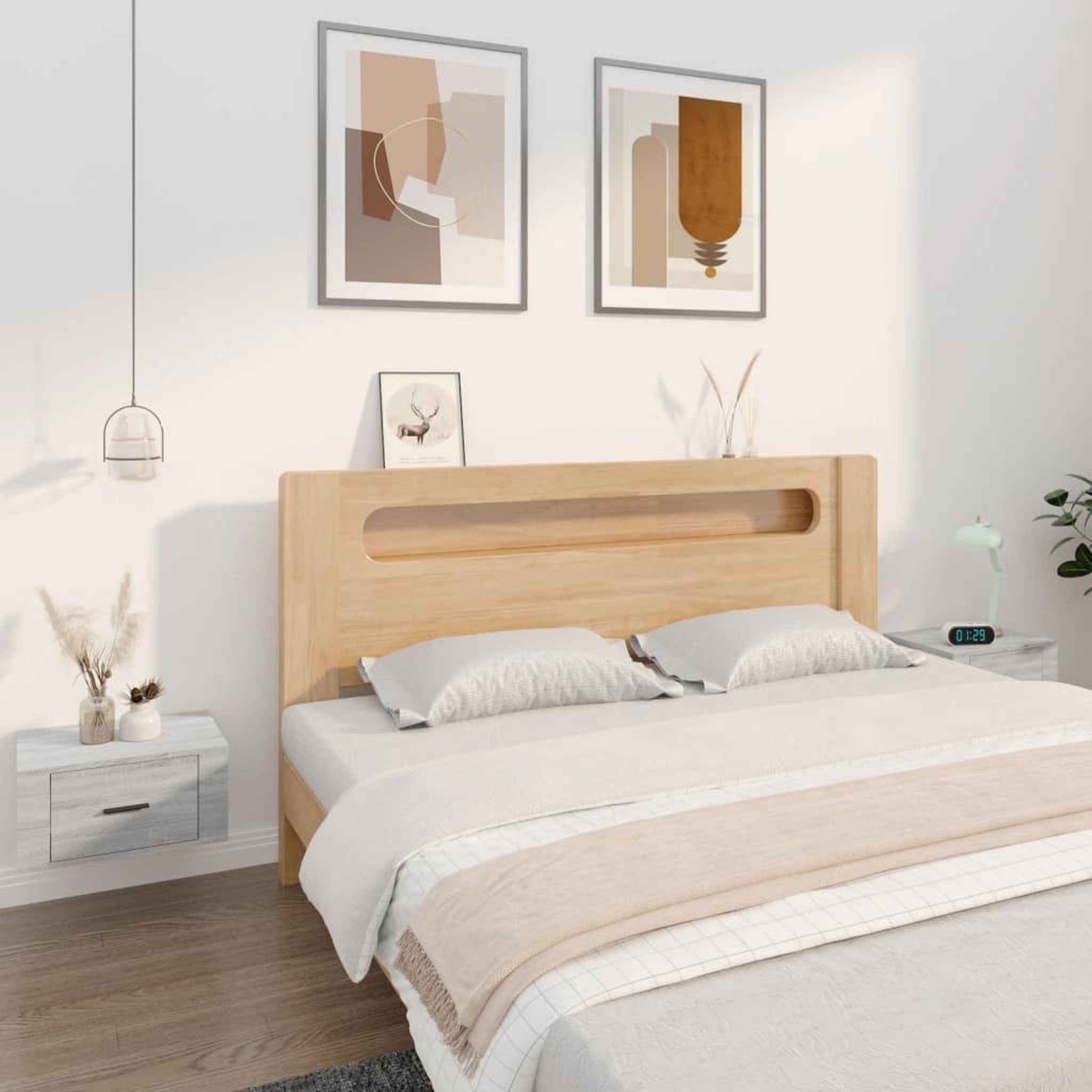 Voir la diapositive 1 : VIDAXL Tables de chevet murales 2 pcs Sonoma gris 50x36x25 cm