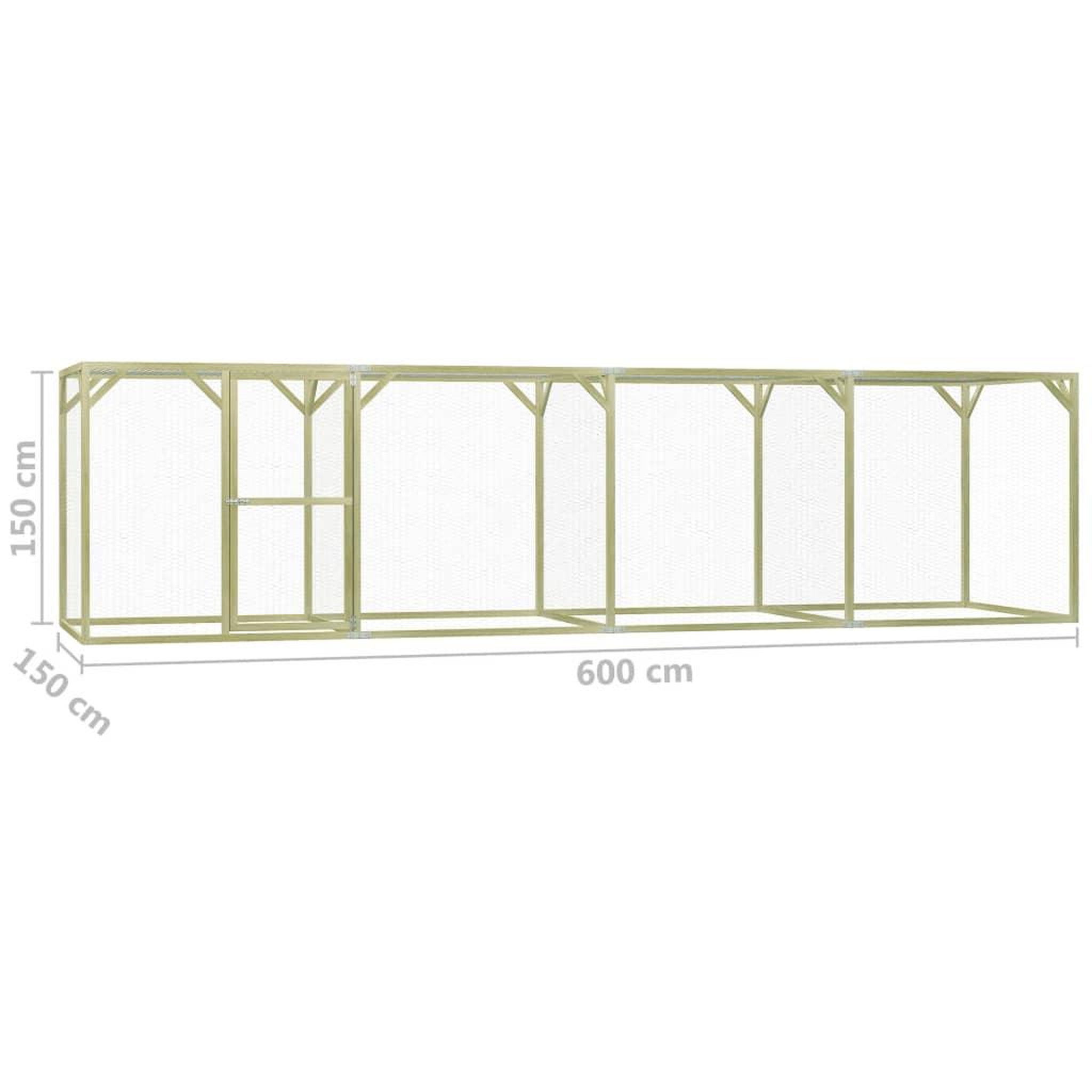 Voir la diapositive 6 : VIDAXL Poulailler 1,5x6x1,5 m Pinede impregnee