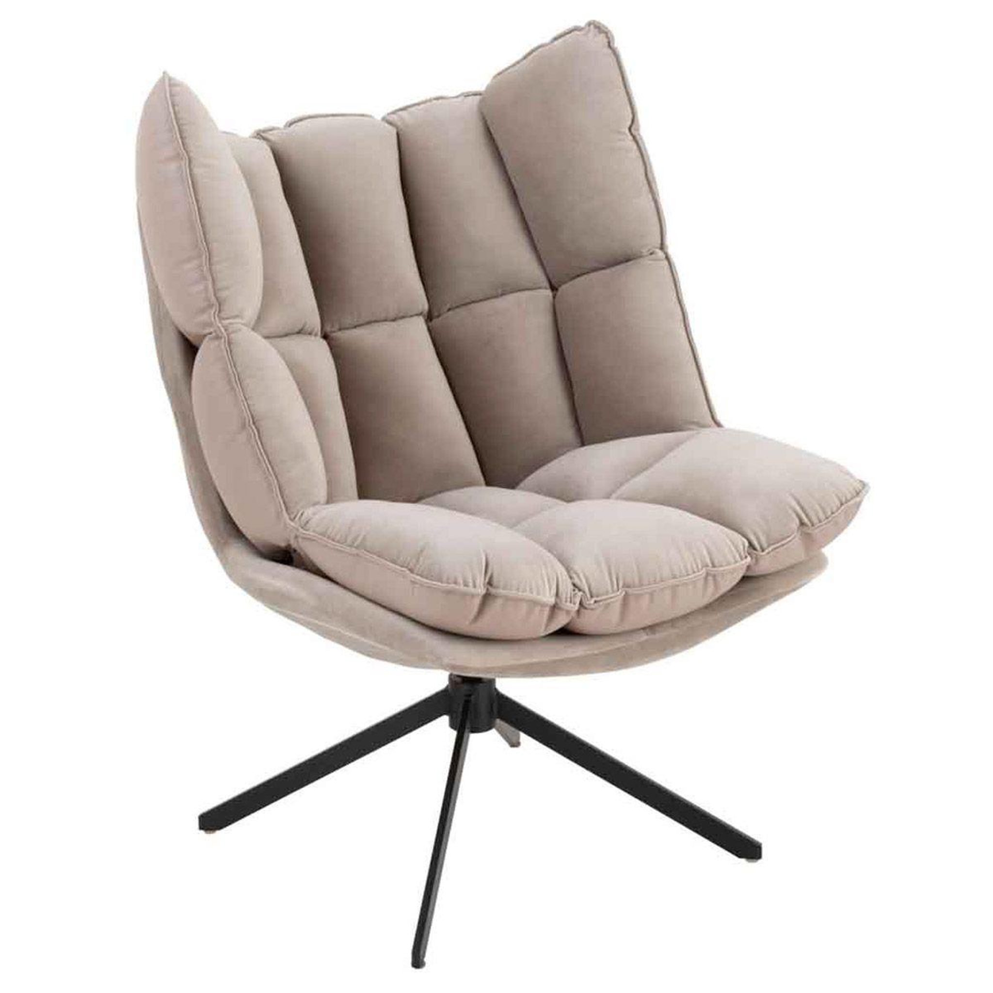 J-LINE Fauteuil Relax sur Pied  Coussin  92cm Gris Clair