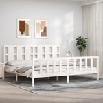 VIDAXL Cadre de lit sans matelas blanc bois de pin massif