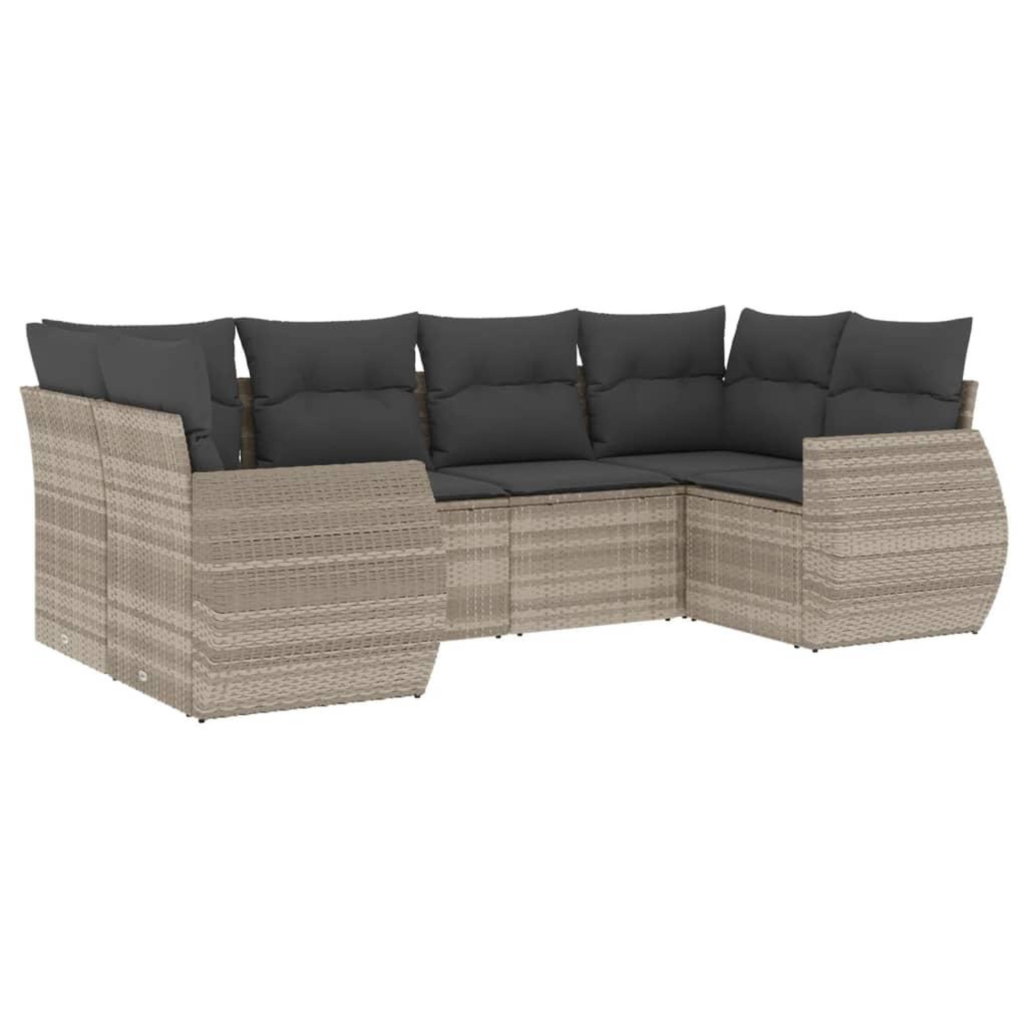 Voir la diapositive 2 : VIDAXL Salon de jardin 6 pcs avec coussins gris clair resine tressee