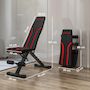Voir la diapositive 3 : HOMCOM Banc de musculation pliable inclinable charge max. 230 Kg rouge noir