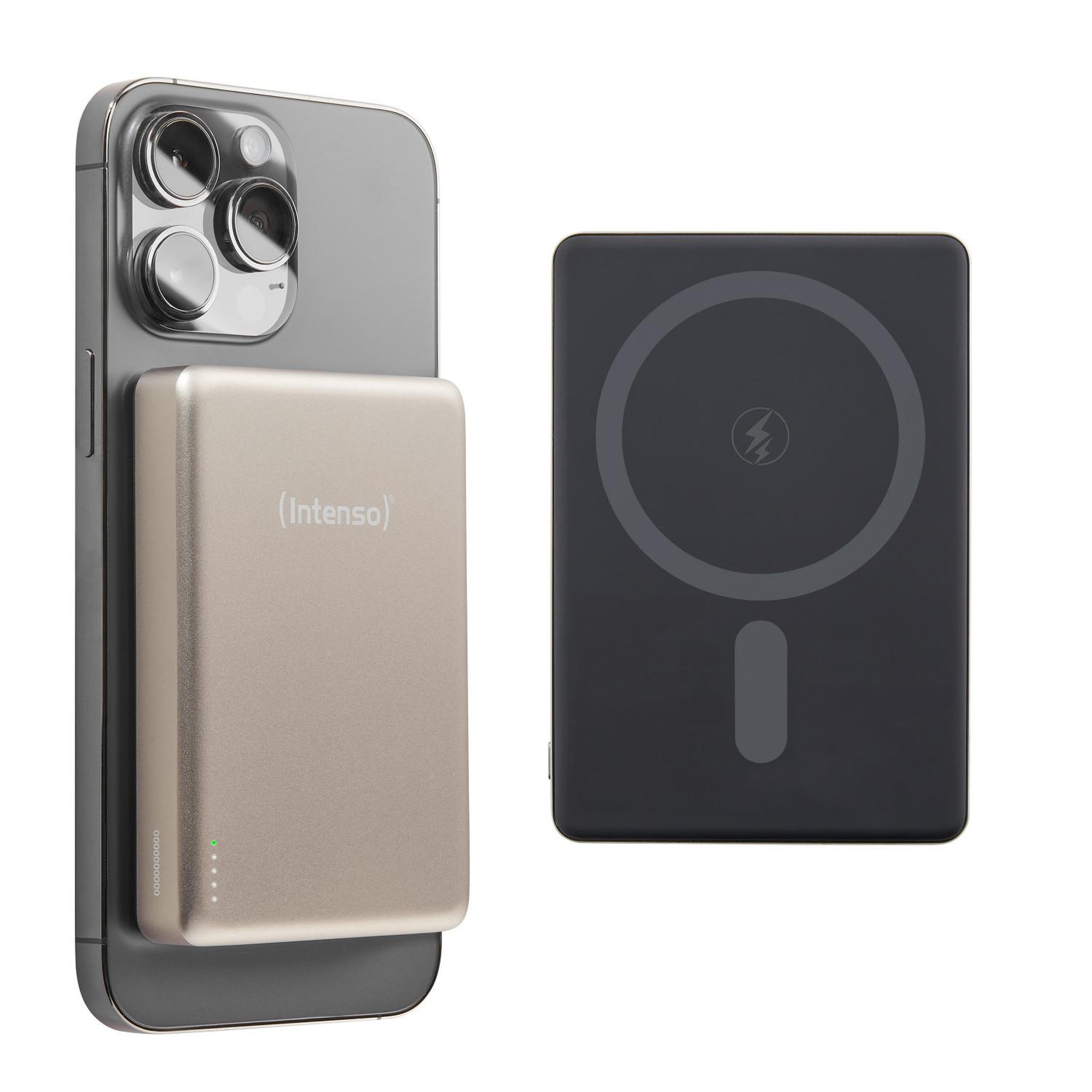 Intenso Intenso batterie externe magnétique mw10000 10000 mah – compatible magsafe, charge sans fil 15w, usb-c pd 20w, pour iphone & android – testée en allemagne – champagne