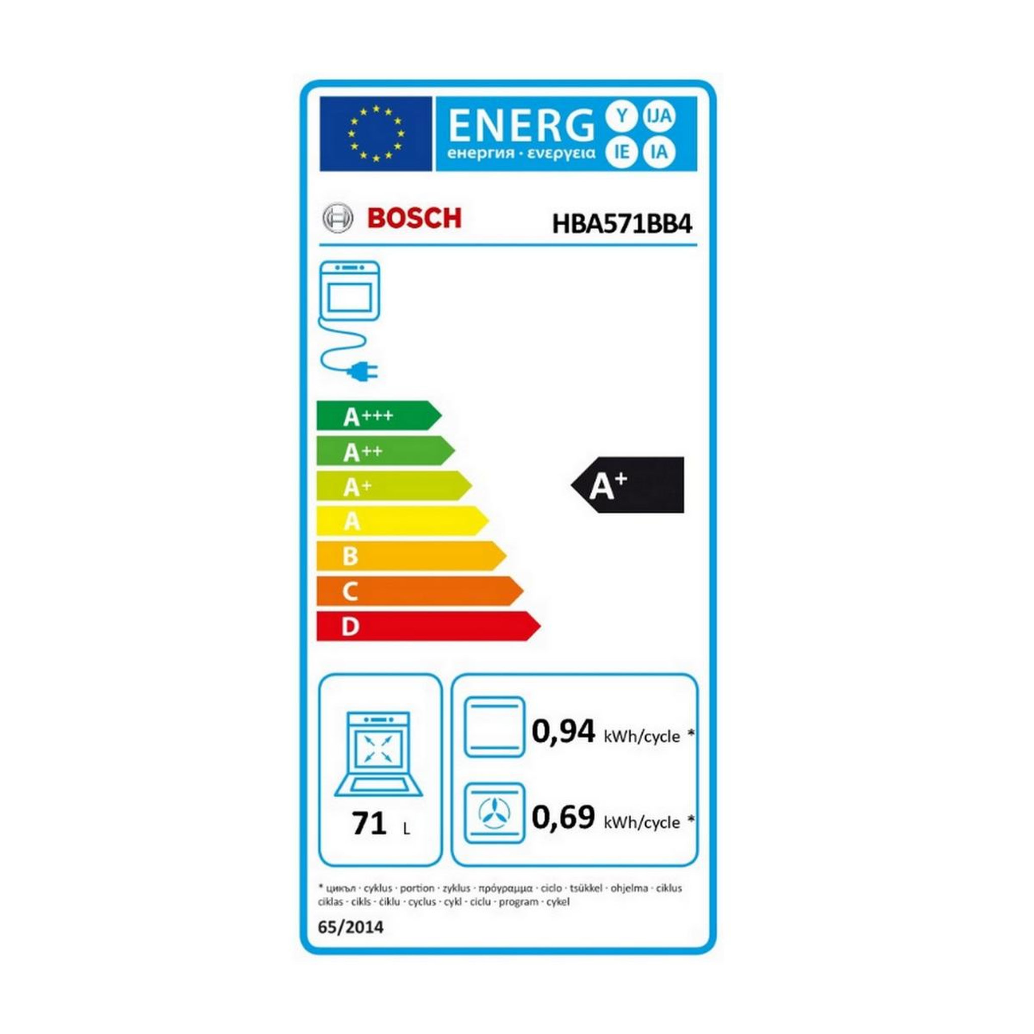 Voir la diapositive 2 : BOSCH Four intégrable multifonction 71l 60cm pyrolyse noir - hba571bb4