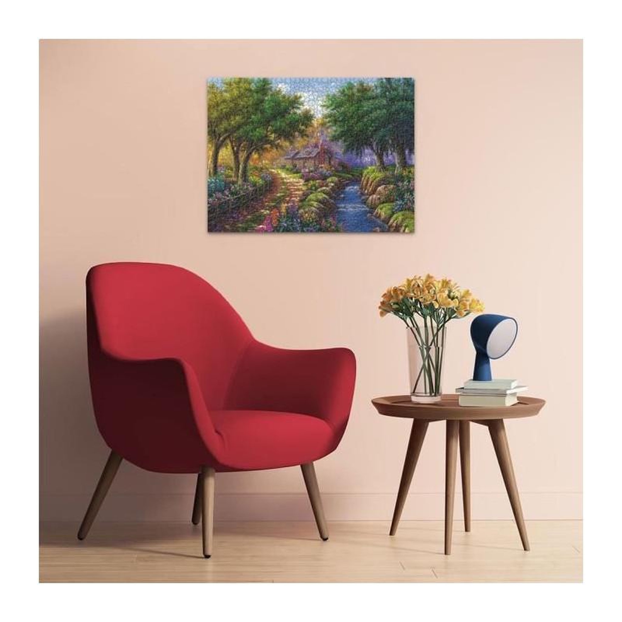 Voir la diapositive 4 : RAVENSBURGER Puzzle 1500 pièces – Cottage au bord de la rivière – 80 x 60 cm – Ravensburger – Qualité supérieure – Dès 14 ans