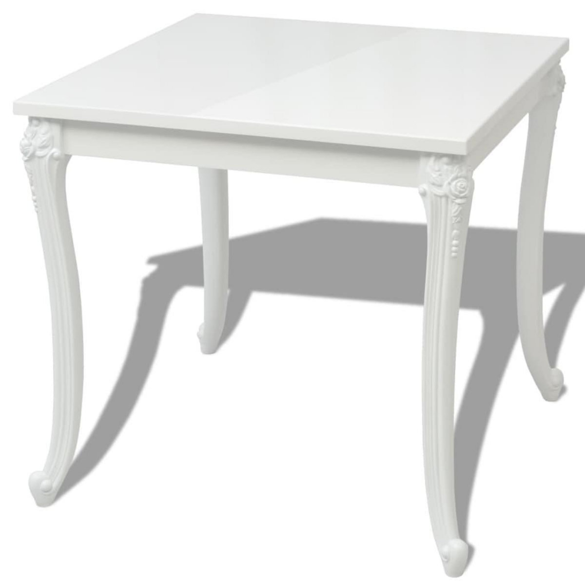 VIDAXL Table a manger 80x80x76 cm blanc brillant