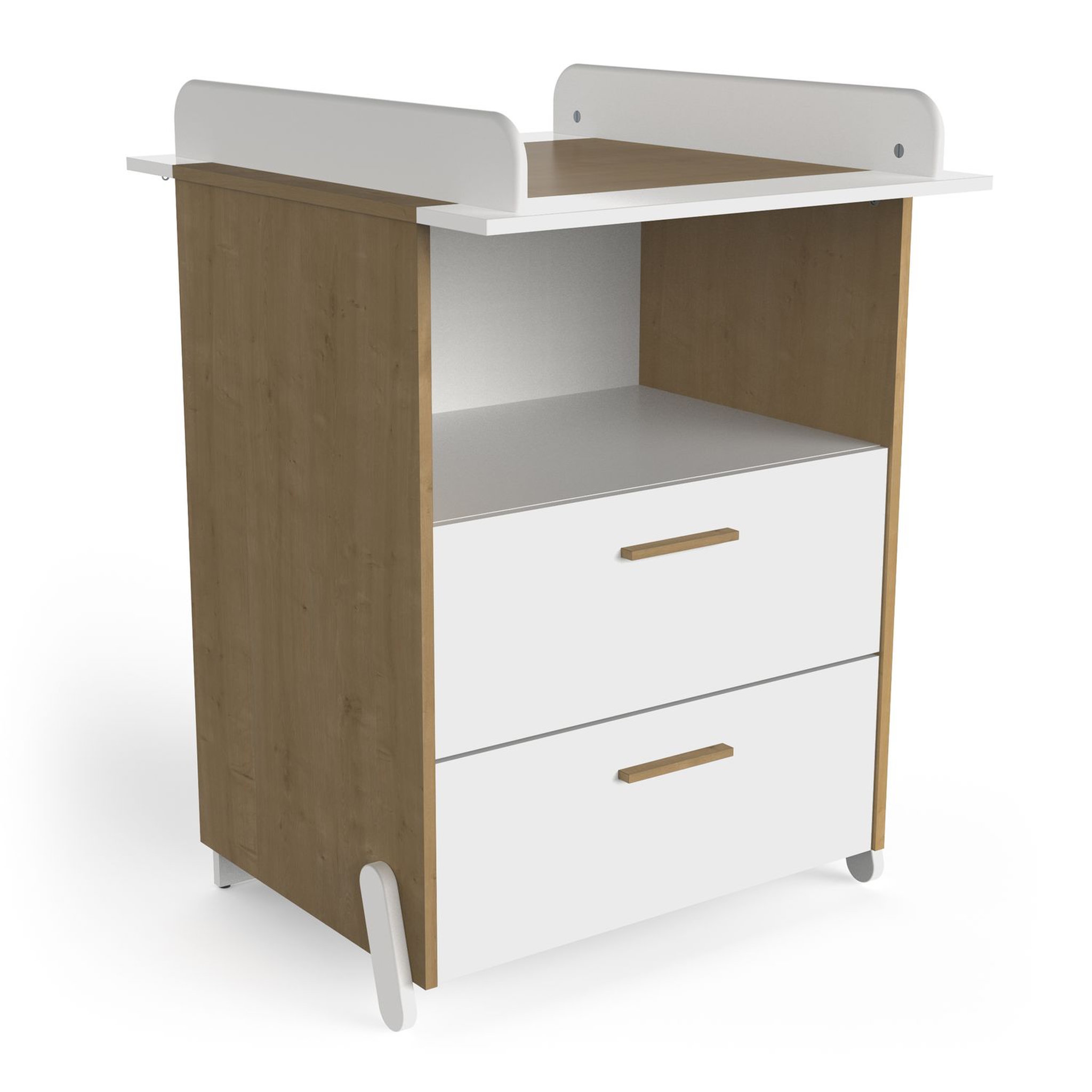Voir la diapositive 4 : Commode à langer 2 tiroirs 1 niche LILAS