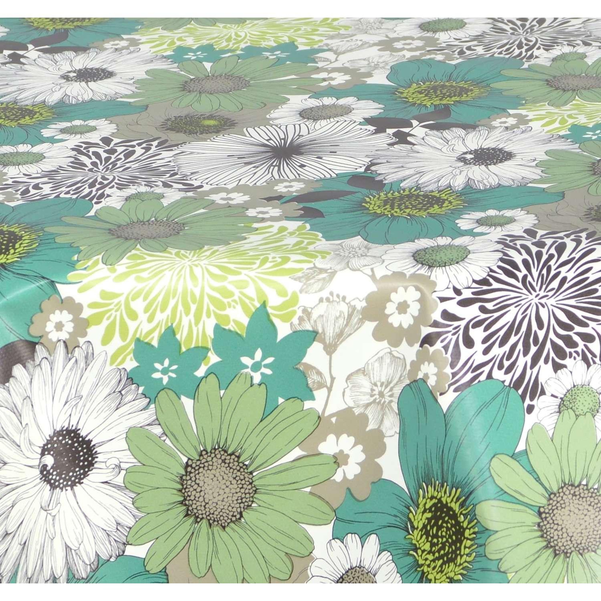 Voir la diapositive 3 : HABITABLE Nappe en toile cirée ronde Champs - Diam. 150 cm - Vert