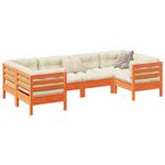 VIDAXL Salon de jardin 6 pcs avec coussins cire marron bois pin massif
