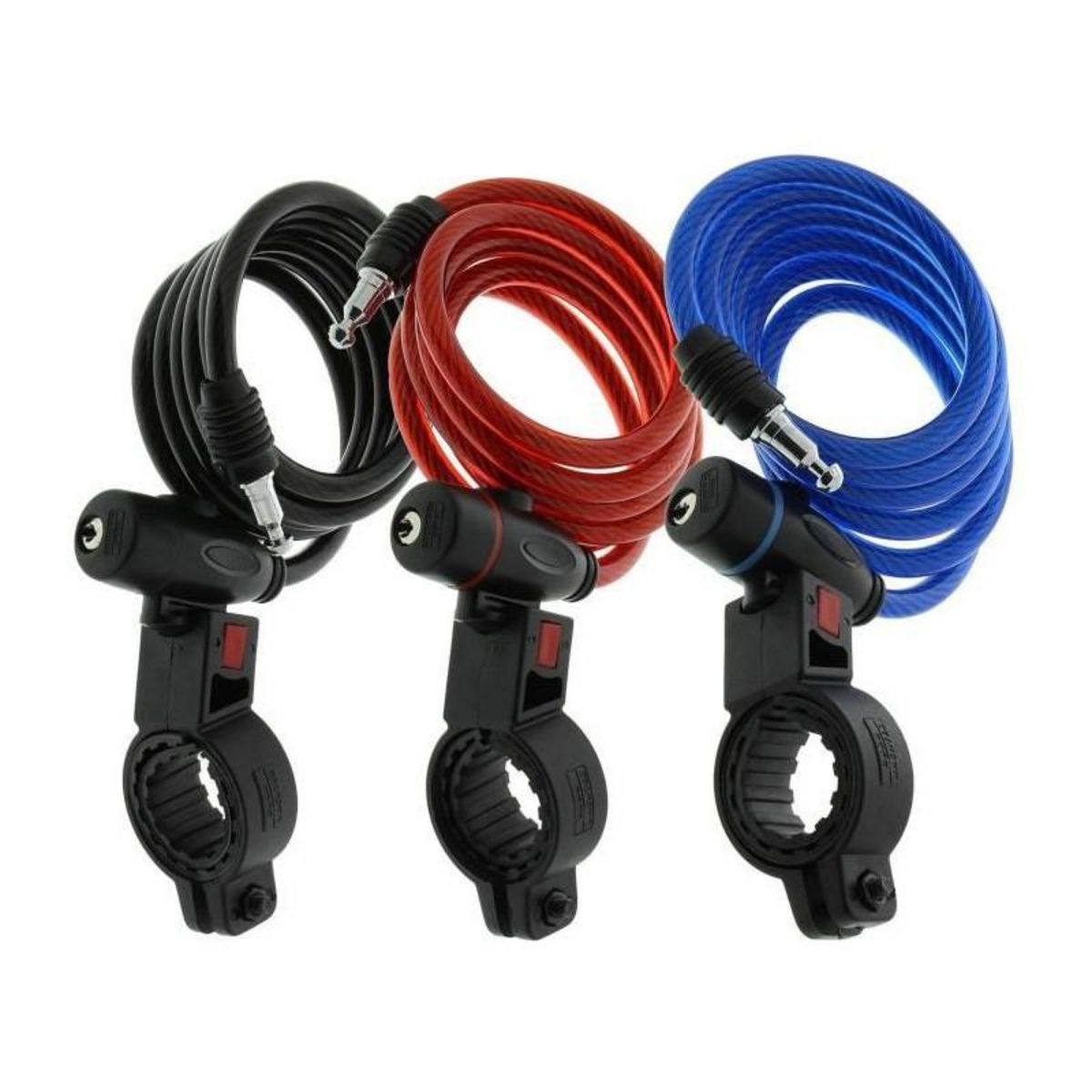 BURG WACHTER Câble antivol vélo - BURG WACHTER - 1 260 100 - Spiral 100 cm, acier 8 mm, clé, support vélo