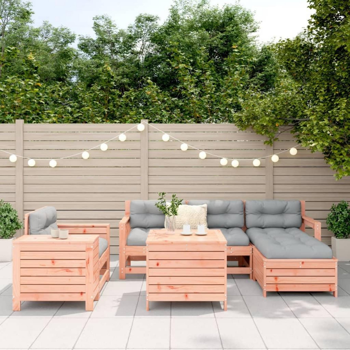 VIDAXL Salon de jardin 7 pcs bois massif sapin de douglas