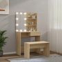 Voir la diapositive 4 : VIDAXL Ensemble de coiffeuse avec LED Chene Sonoma Bois d'ingenierie