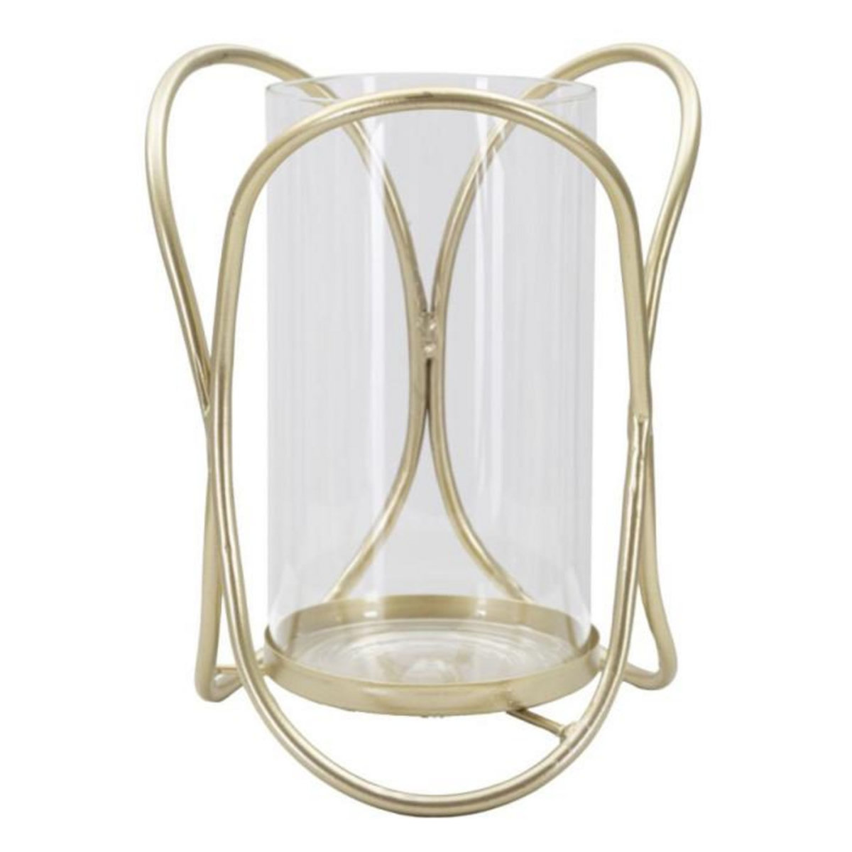 Paris Prix Photophore Design en Verre  Glox  21cm Or Clair