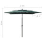 Voir la diapositive 6 : VIDAXL Parasol de jardin a 3 niveaux avec mat en aluminium vert