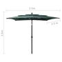 Voir la diapositive 6 : VIDAXL Parasol de jardin a 3 niveaux avec mat en aluminium vert