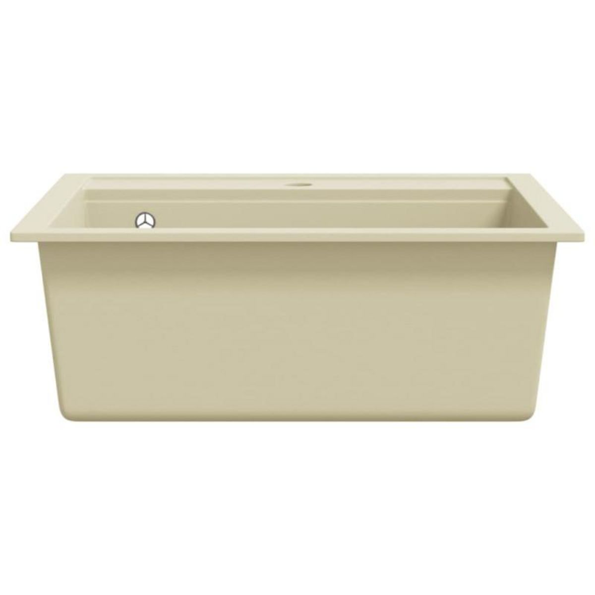 VIDAXL Évier de cuisine Granit Seul lavabo Beige